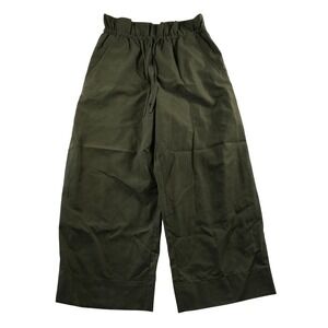 The Group by Babaton Olive Green Wide Leg Cropped Paperbag Pants Medium